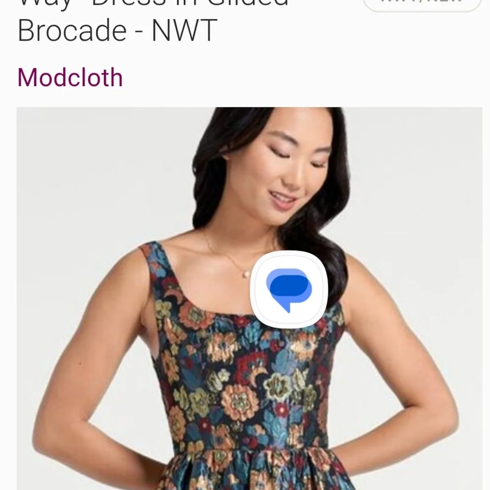 Modcloth Floral Dress - Multicolor and Gold - Picture 3 of 3
